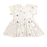 Baby kid short sleeve twirl dress | celestial stars